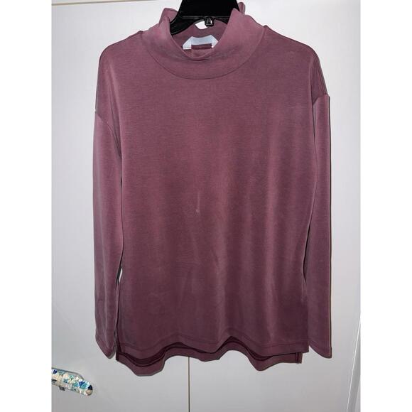 FLX Activewear Solace TunicTop LongSleeve Womens S Travel Leisure Mock Neck Pink - Picture 2 of 9